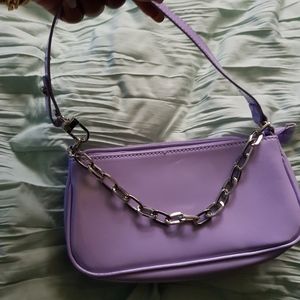 Lavender baguette with silver chain